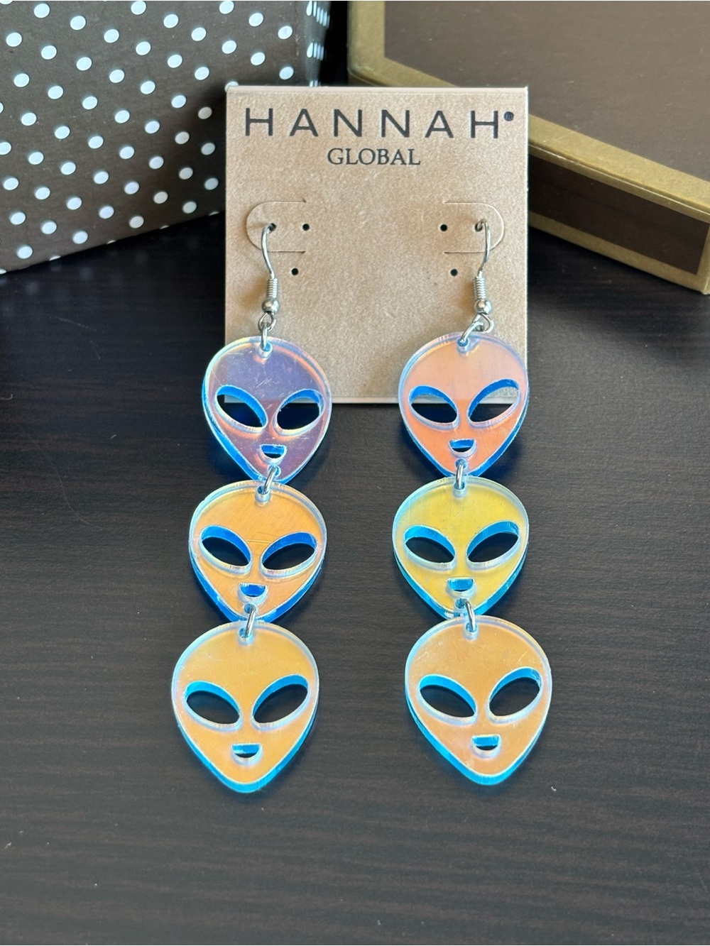 Eye-catching Iridescent Alien Drop Earrings